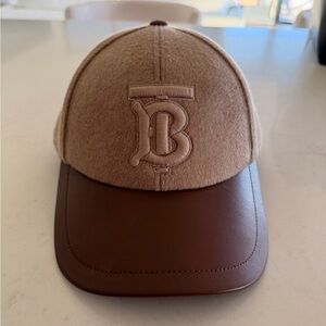 Burberry Tan and Brown Cap